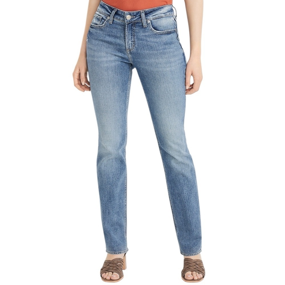 Silver Suki Straight Jeans Size 27 Vintage Medium Wash Curvy Mid-Rise